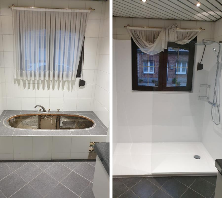 Retrait de la baignoire existante