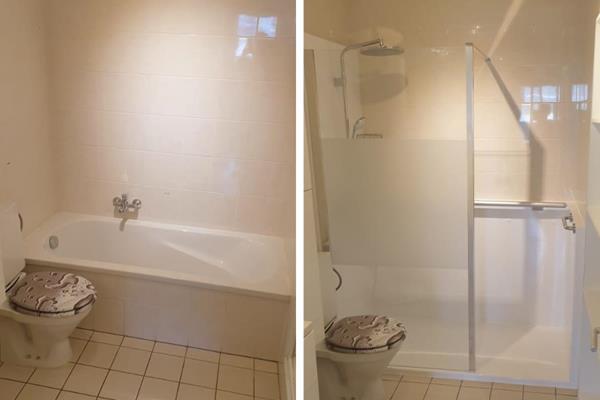 Douche en remplacement d'un bain